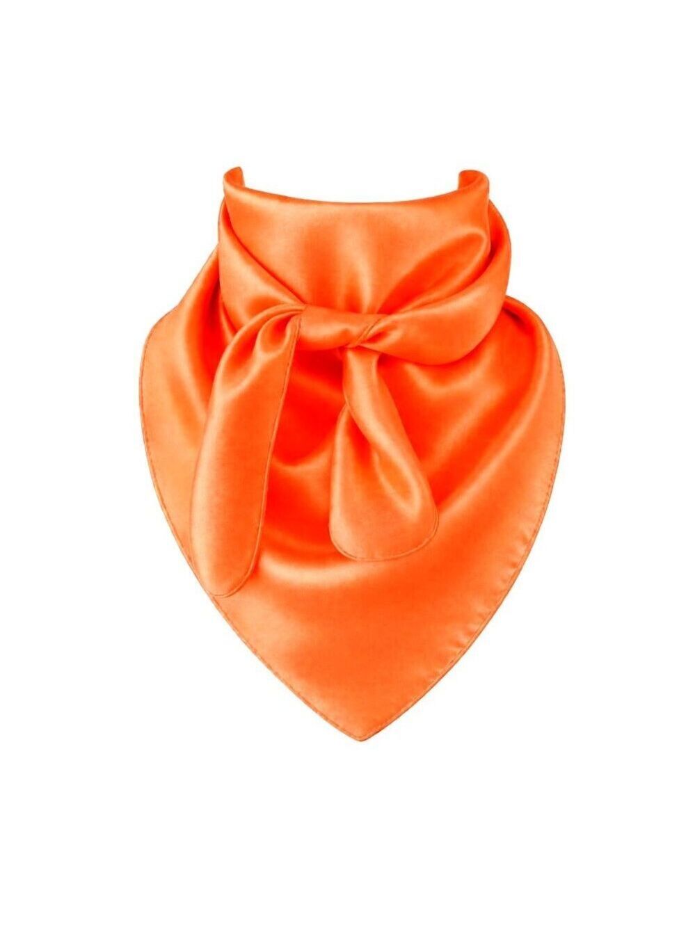 Coral Orange Satin Wild Rag 35x35 Western Scarf Cowgirl Accessory